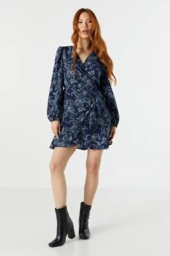 Paisley Print Long Sleeve Wrap Dress -Deals Drape & Denim Store 073226313742 41 2 58033a8d e3ee 4654 a3fd 404cf3807844