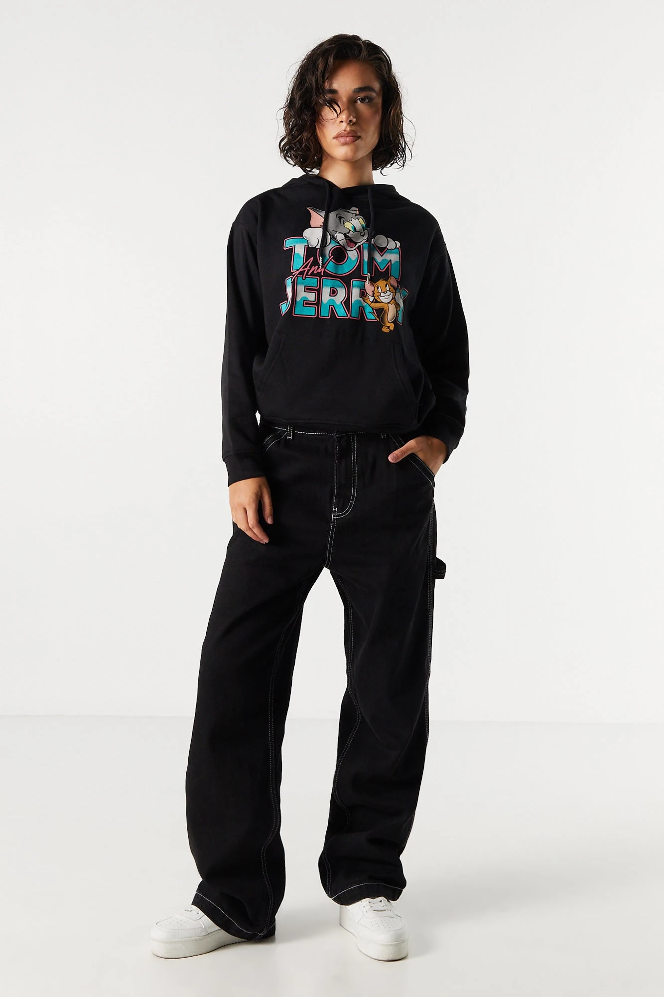 Fleece Tom And Jerry Graphic Hoodie 3 Fleece Tom And Jerry Graphic Hoodie - Image 3