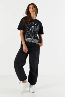 Wednesday Addams Graphic Boyfriend T-Shirt -Deals Drape & Denim Store 075015119614 01 2