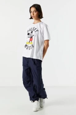 White Mickey Mouse Graphic Boyfriend T-Shirt -Deals Drape & Denim Store 075036589697 10 2