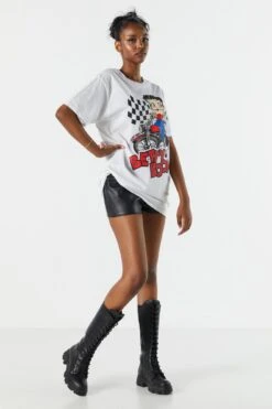 Betty Boop Graphic Boyfriend T-Shirt 5 Betty Boop Graphic Boyfriend T-Shirt -Deals Drape & Denim Store 075061179724 10 2