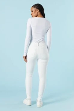 White Miami High Rise Skinny Jean 5 White Miami High Rise Skinny Jean -Deals Drape & Denim Store 075639075657 10 2