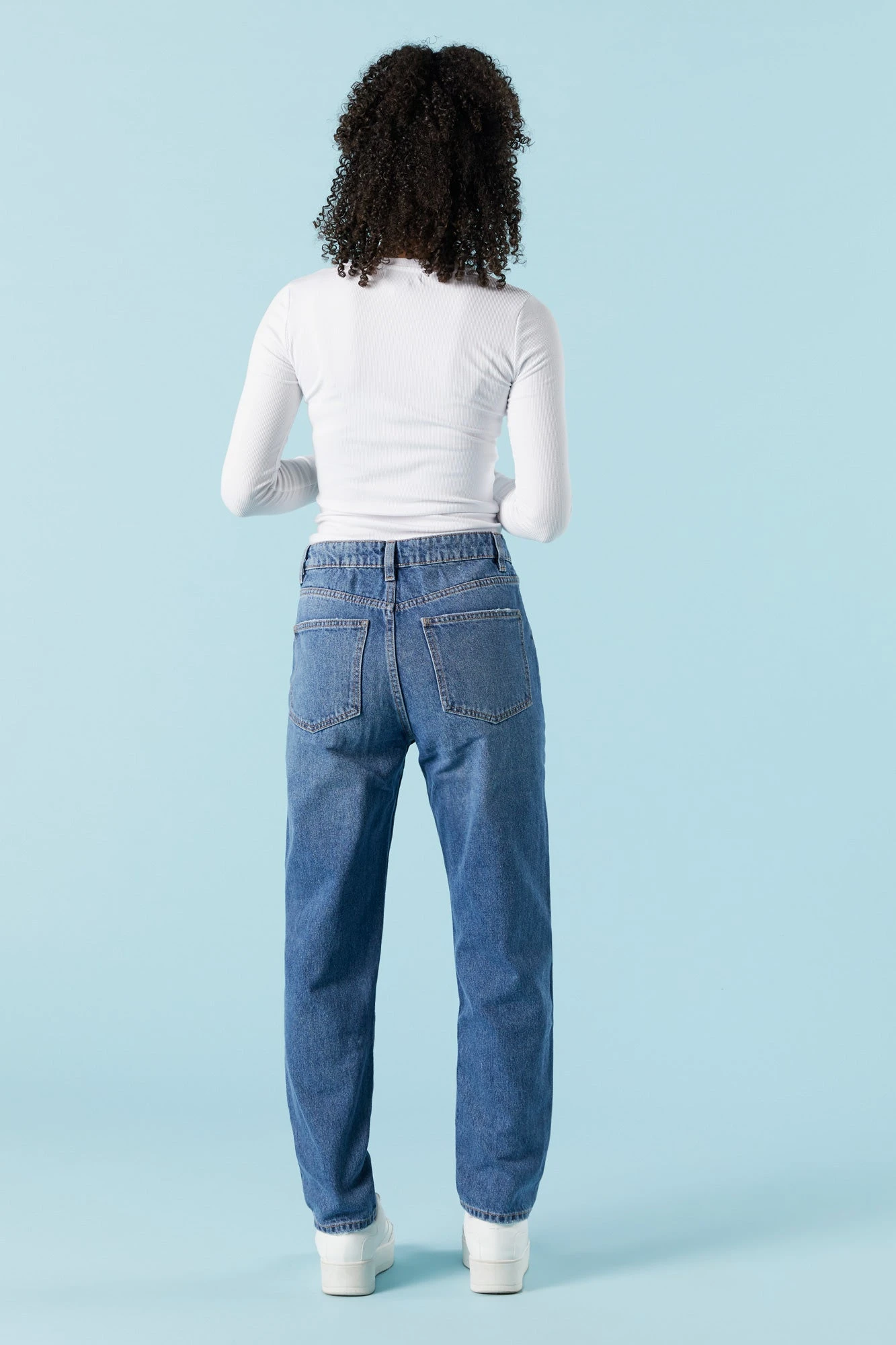 Dark Wash Denim Mom Jean 3 Dark Wash Denim Mom Jean - Image 3