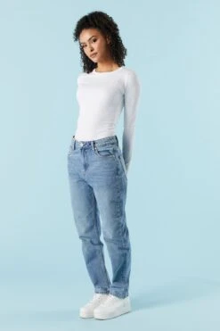 Medium Wash Denim Mom Jean