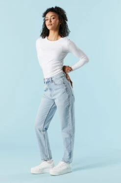 Light Wash Denim Mom Jean