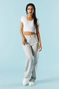 Grey High-Rise Osaka Bull Denim Baggy Jean