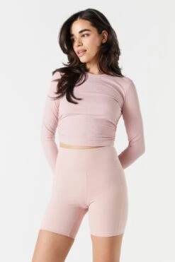 Side Cinched Long Sleeve Top