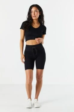 Sommer Ray Seamless Ribbed Active Short Sleeve Tee 14 Sommer Ray Seamless Ribbed Active Short Sleeve Tee -Deals Drape & Denim Store 078648028980 01 2