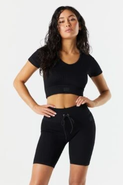 Sommer Ray Seamless Ribbed Active Short Sleeve Tee 12 Sommer Ray Seamless Ribbed Active Short Sleeve Tee -Deals Drape & Denim Store 078648028980 01