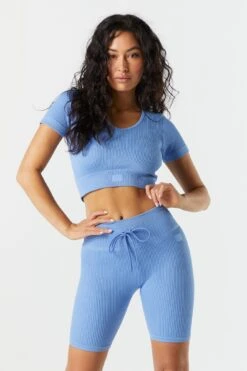 Sommer Ray Seamless Active Ribbed Short Sleeve Tee -Deals Drape & Denim Store 078648028980 40