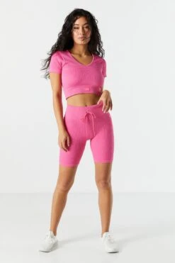 Sommer Ray Seamless Active Ribbed Short Sleeve Tee -Deals Drape & Denim Store 078648028980 66 2