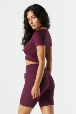 Sommer Ray Seamless Active Ribbed Short Sleeve Tee -Deals Drape & Denim Store 078648028980 84 1