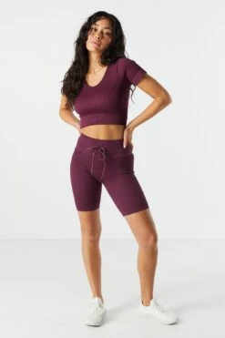 Sommer Ray Seamless Active Ribbed Short Sleeve Tee -Deals Drape & Denim Store 078648028980 84 2