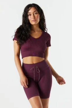 Sommer Ray Seamless Active Ribbed Short Sleeve Tee -Deals Drape & Denim Store 078648028980 84