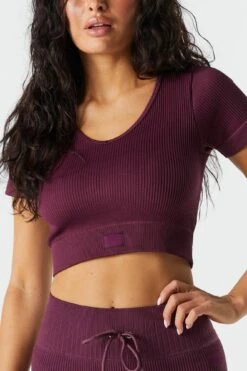 Sommer Ray Seamless Active Ribbed Short Sleeve Tee -Deals Drape & Denim Store 078648028980 84 3