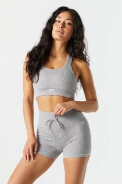 Sommer Ray Seamless Ribbed Active Tie Shortie -Deals Drape & Denim Store 078748028978 05 0 1