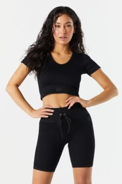 Sommer Ray Seamless Ribbed Active Tie Short