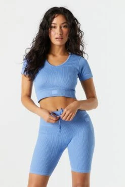 Sommer Ray Seamless Active Ribbed Tie Short -Deals Drape & Denim Store 078748028979 40