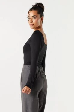 Contour Square Neck Long Sleeve Bodysuit -Deals Drape & Denim Store 079003039232 01 1