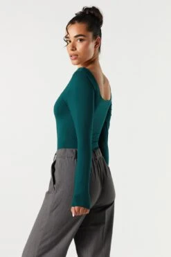 Contour Square Neck Long Sleeve Bodysuit -Deals Drape & Denim Store 079003039232 33 1