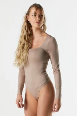Contour Square Neck Long Sleeve Bodysuit -Deals Drape & Denim Store 079003039232 89 2
