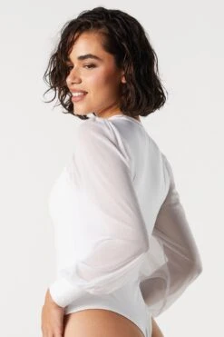 Contour Mesh Sleeve Bodysuit -Deals Drape & Denim Store 079003039234 10 3