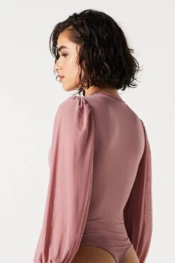 Contour Mesh Sleeve Bodysuit -Deals Drape & Denim Store 079003039234 65 3