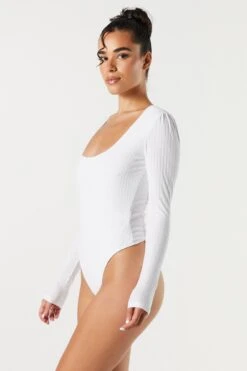 Ribbed Square Neck Long Sleeve Bodysuit -Deals Drape & Denim Store 079003039324 10 2